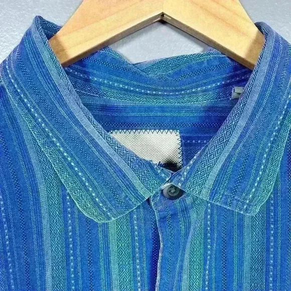 TOMMY BAHAMA 100% Silk Blue Stripe Casual Short Sleeve Button Up Men XL - Picture 5 of 9